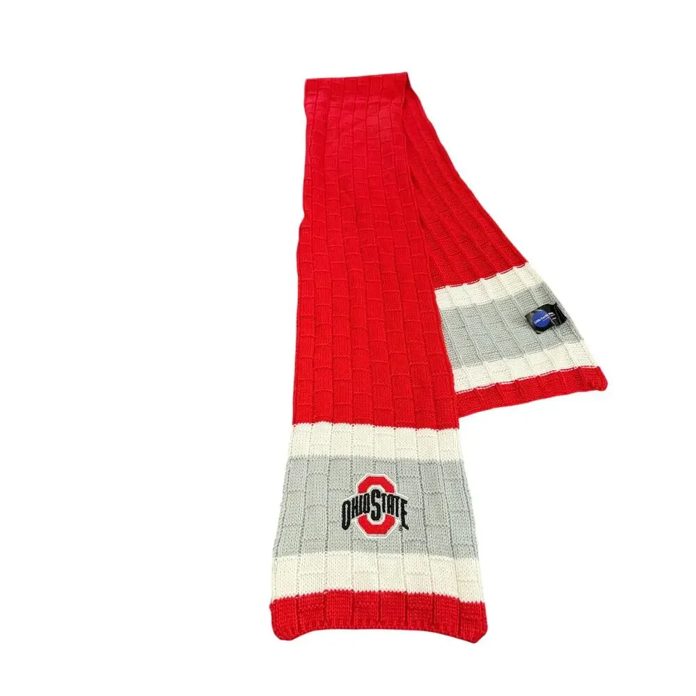 Little Earth College Football Ohio State Scarf Unisex OS Red Gray Team Spirit